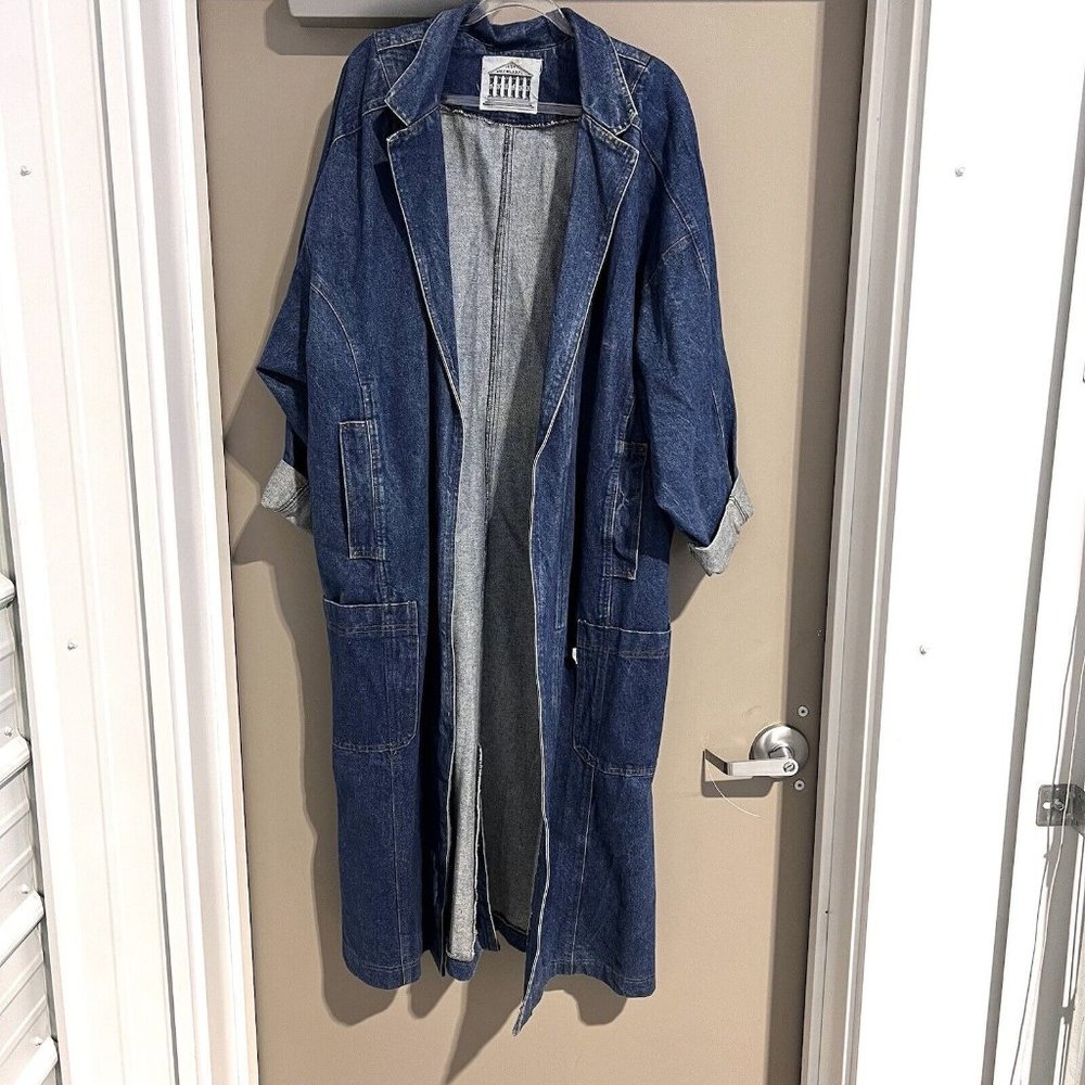 Y2K Vintage Denim Duster Coat 2Xl 3XL - Amazing